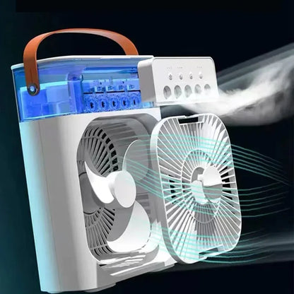 Portable 3 In 1 Fan AIr Conditioner LED Night Lights Humidifier