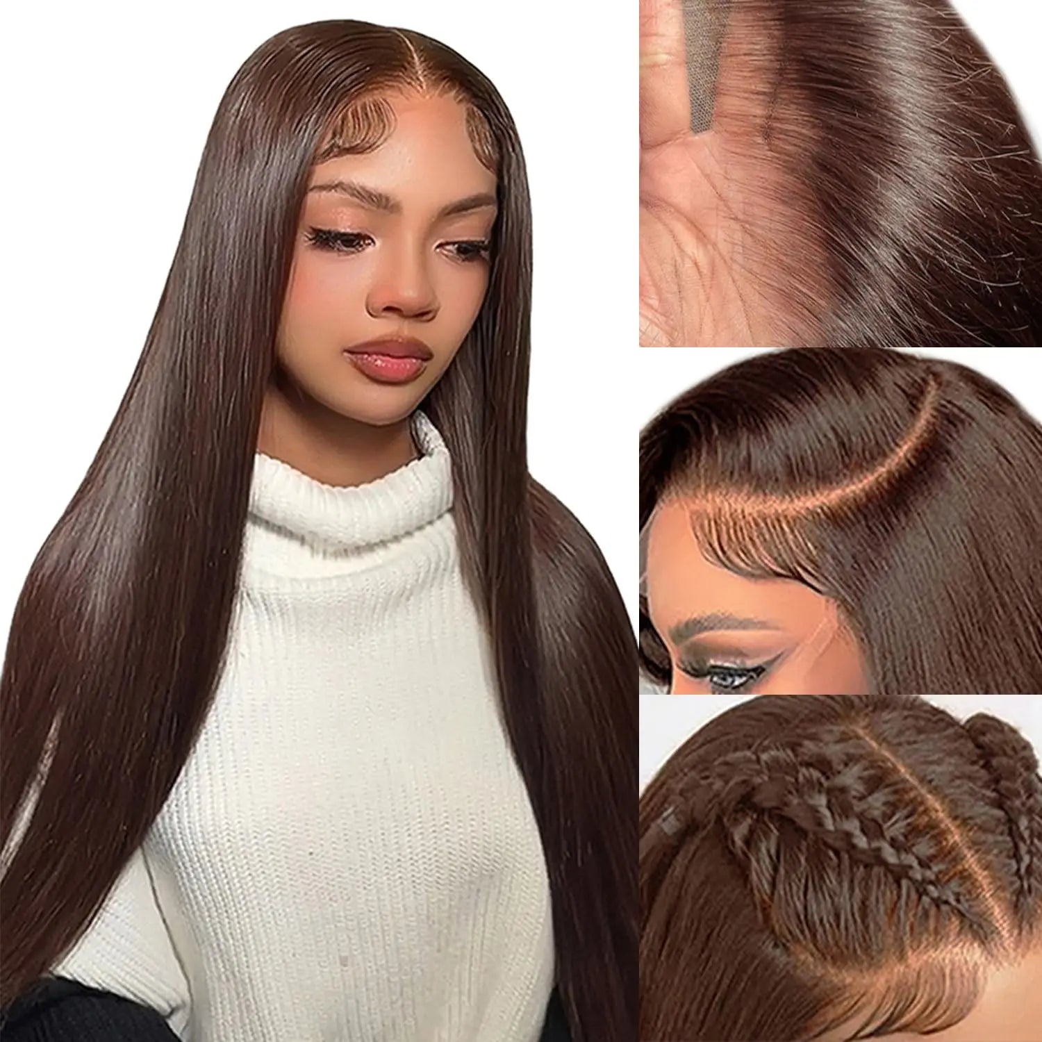 Chocolate Brown Lace Front Wigs For Women - DOFIBA