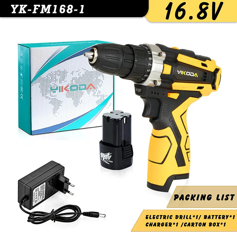 YIKODA Cordless Rechargeable Electric 2-Speed Drill - DOFIBA