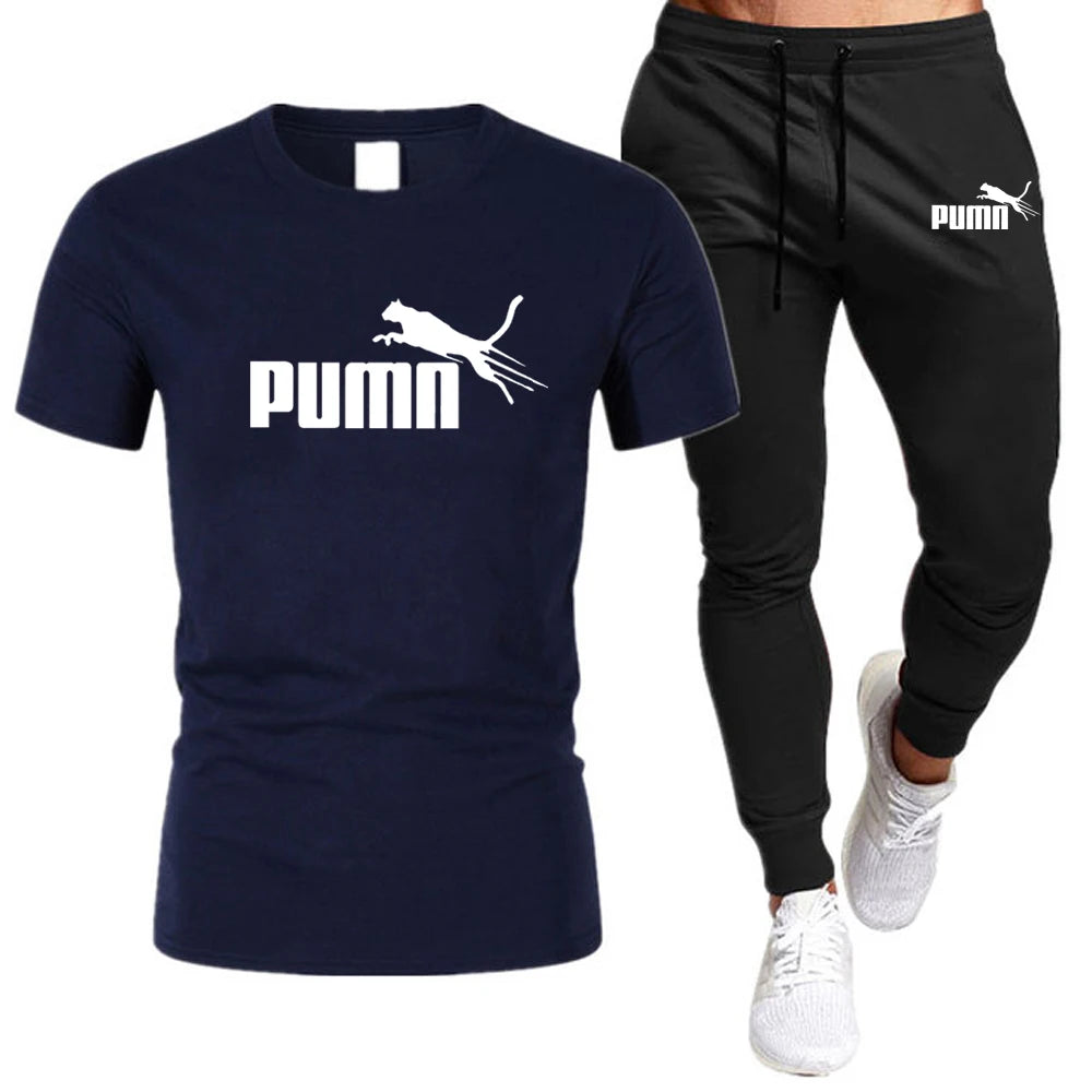 Cotton T-Shirt And Pants Set For Men - DOFIBA