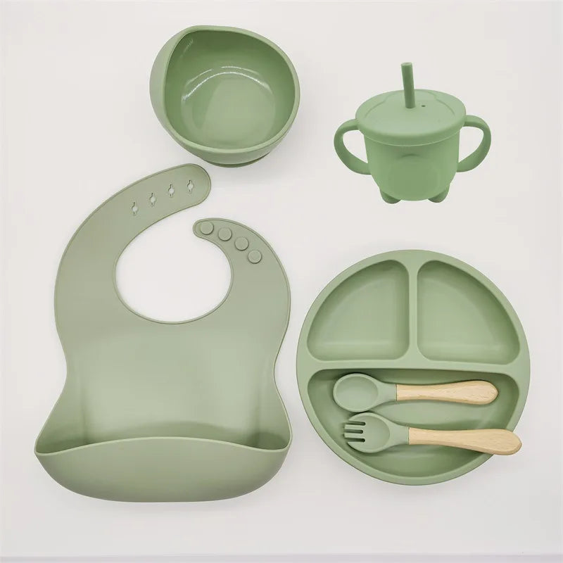 Children's Dishes Set Baby Silicone Tableware - DOFIBA