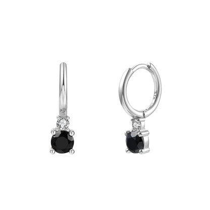 Black Zircon Earrings for Women Gold Plated - DOFIBA