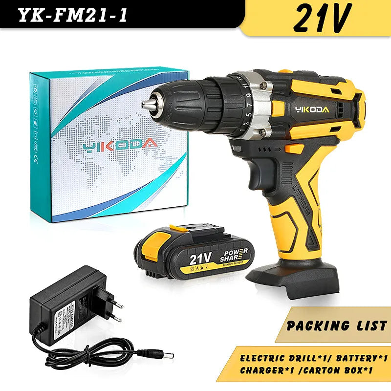 YIKODA Cordless Rechargeable Electric 2-Speed Drill - DOFIBA