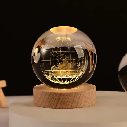 3D Crystal ball Crystal Planet Night Light - DOFIBA