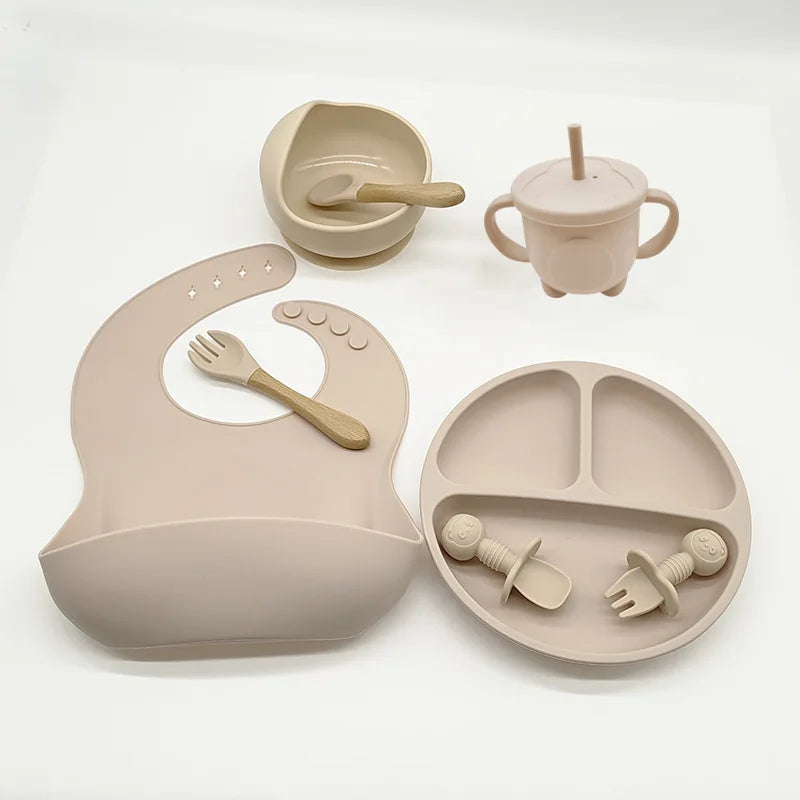 Children's Dishes Set Baby Silicone Tableware - DOFIBA