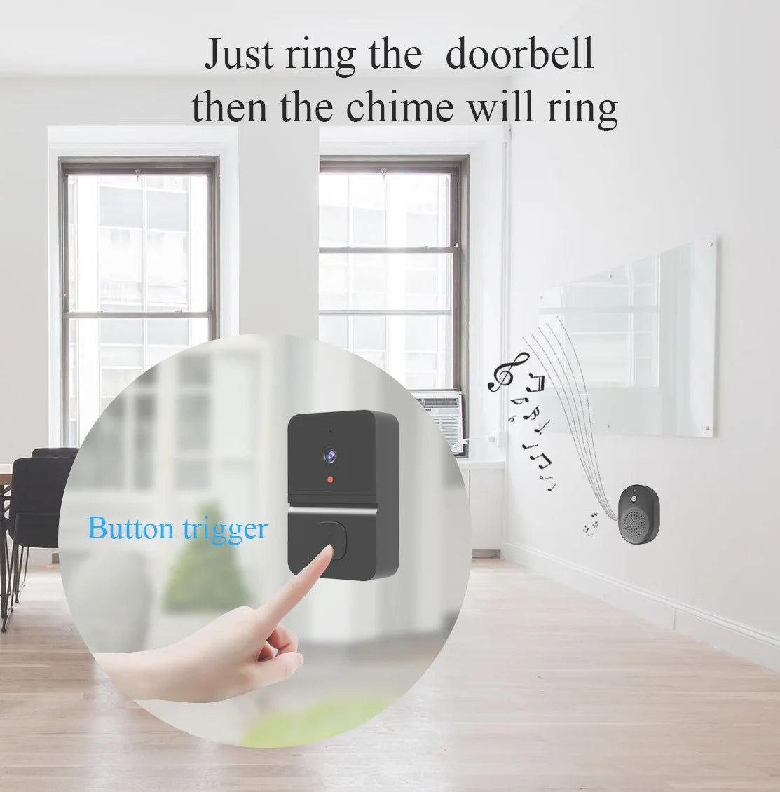 Wireless Doorbell WiFi HD Camera Night Vision - DOFIBA