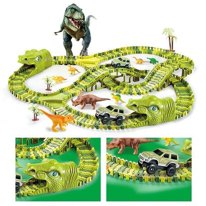 DIY Plastic Dinosaur Racing Track Set - DOFIBA