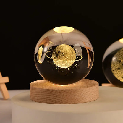 3D Crystal ball Crystal Planet Night Light - DOFIBA