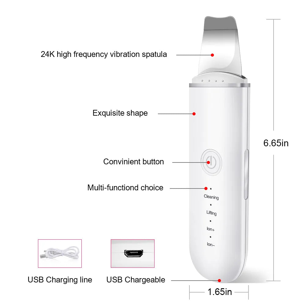 Ultrasonic Skin Scrubber Vibration Face Spatula - DOFIBA