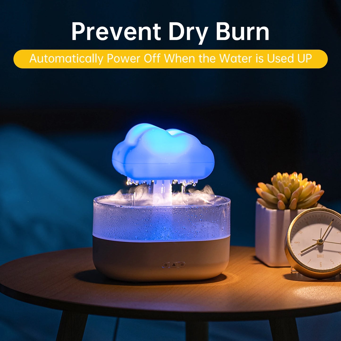 Raindrop Colorful Night Light Mushroom Humidifier