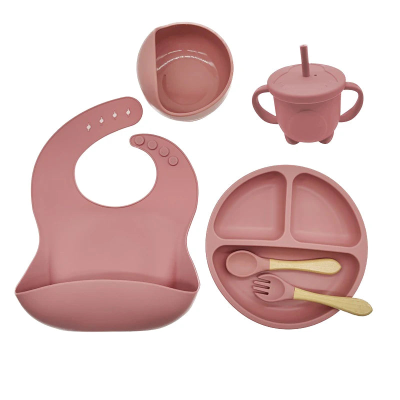 Children's Dishes Set Baby Silicone Tableware - DOFIBA