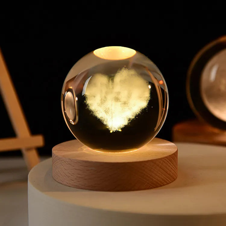 3D Crystal ball Crystal Planet Night Light - DOFIBA