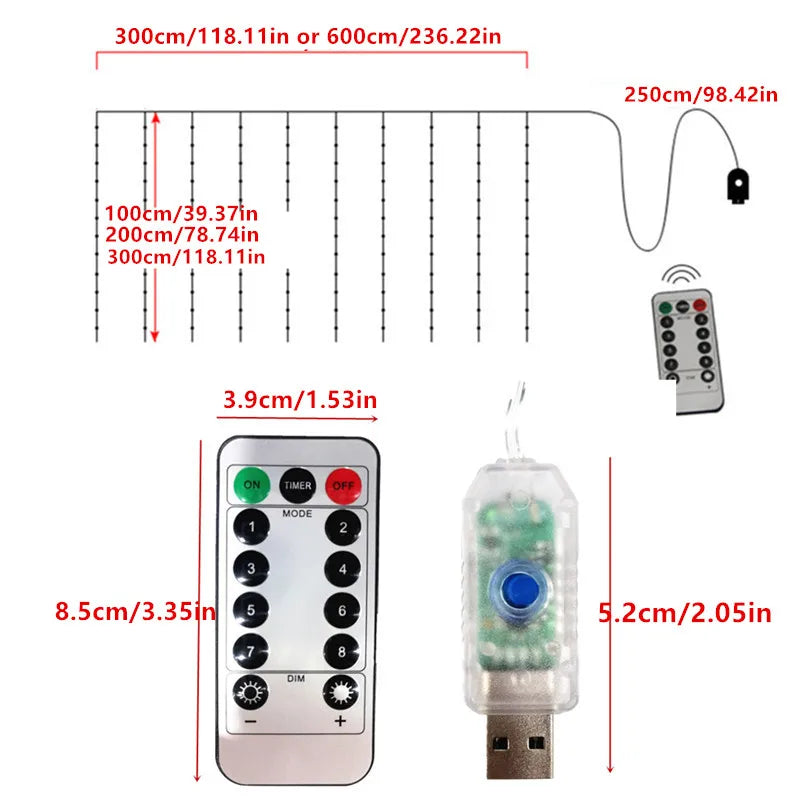 Curtain Garland on The Window USB Power Fairy Lights - DOFIBA