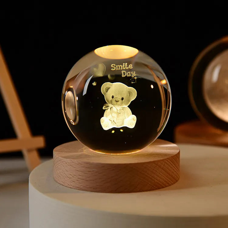 3D Crystal ball Crystal Planet Night Light - DOFIBA