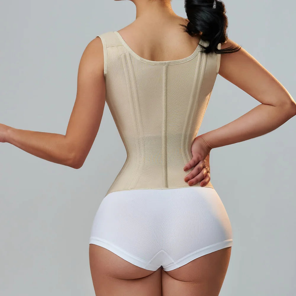 Colombian Girdles Corset With Row Buckle and Zipper - DOFIBA